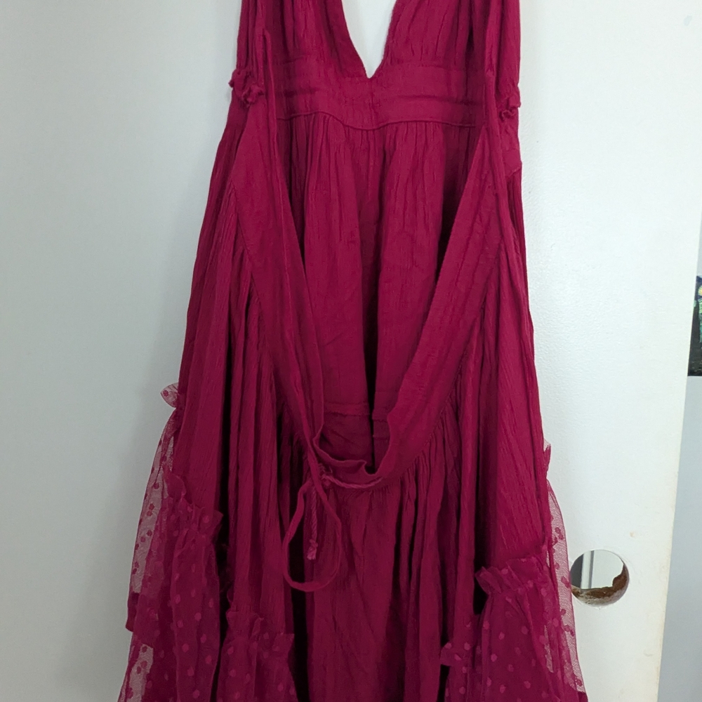 Chic Fairy Inspired Backless Fuchsia Medium Dress